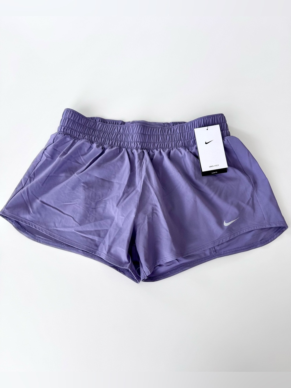 Nike Women's Lightweight Lavender Running Shorts Dri-Fit Loose Fit, size M
